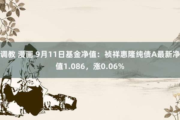 调教 漫画 9月11日基金净值：祯祥惠隆纯债A最新净值1.086，涨0.06%