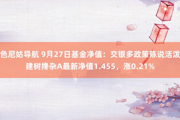 色尼姑导航 9月27日基金净值：交银多政策陈说活泼建树搀杂A最新净值1.455，涨0.21%