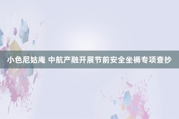 小色尼姑庵 中航产融开展节前安全坐褥专项查抄