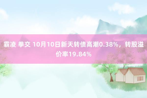 霸凌 拳交 10月10日新天转债高潮0.38%，转股溢价率19.84%