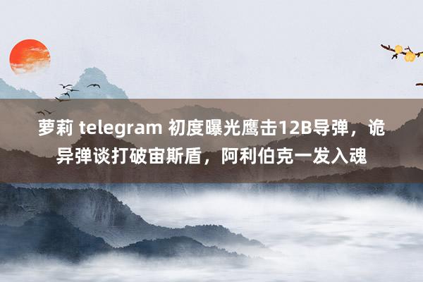 萝莉 telegram 初度曝光鹰击12B导弹，诡异弹谈打破宙斯盾，阿利伯克一发入魂