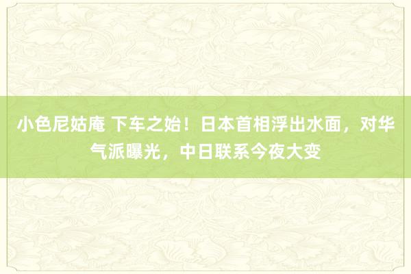 小色尼姑庵 下车之始！日本首相浮出水面，对华气派曝光，中日联系今夜大变