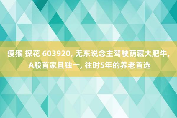 瘦猴 探花 603920, 无东说念主驾驶荫藏大肥牛, A股首家且独一, 往时5年的养老首选