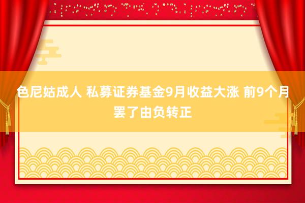 色尼姑成人 私募证券基金9月收益大涨 前9个月罢了由负转正