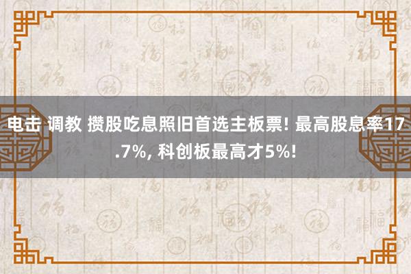 电击 调教 攒股吃息照旧首选主板票! 最高股息率17.7%， 科创板最高才5%!