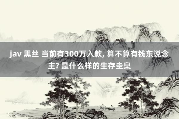 jav 黑丝 当前有300万入款, 算不算有钱东说念主? 是什么样的生存圭臬