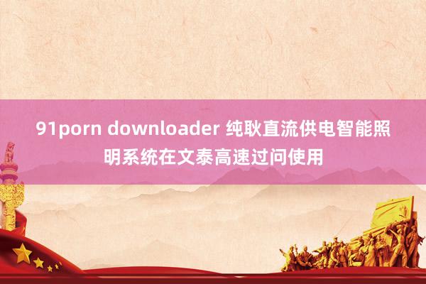 91porn downloader 纯耿直流供电智能照明系统在文泰高速过问使用