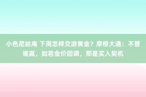 小色尼姑庵 下周怎样交游黄金？摩根大通：不管谁赢，如若金价回调，那是买入契机