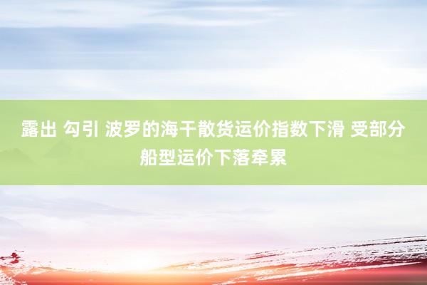 露出 勾引 波罗的海干散货运价指数下滑 受部分船型运价下落牵累