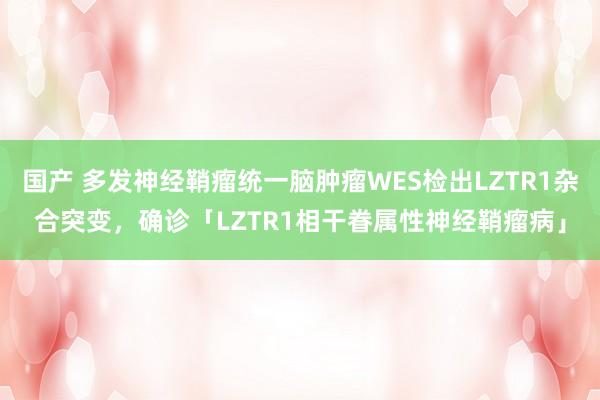 国产 多发神经鞘瘤统一脑肿瘤WES检出LZTR1杂合突变，确诊「LZTR1相干眷属性神经鞘瘤病」