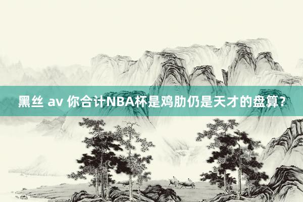 黑丝 av 你合计NBA杯是鸡肋仍是天才的盘算？