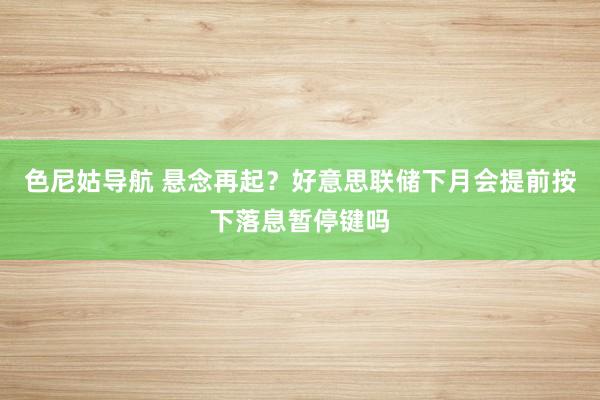 色尼姑导航 悬念再起？好意思联储下月会提前按下落息暂停键吗