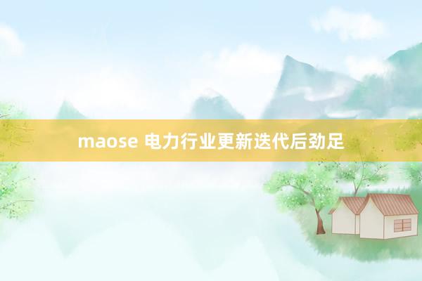 maose 电力行业更新迭代后劲足