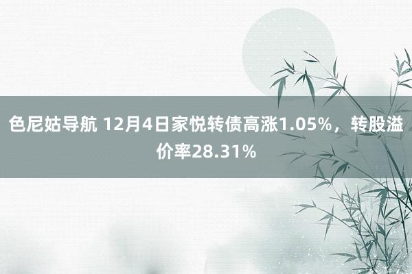 色尼姑导航 12月4日家悦转债高涨1.05%，转股溢价率28.31%