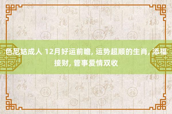 色尼姑成人 12月好运前瞻, 运势超顺的生肖, 添福接财, 管事爱情双收