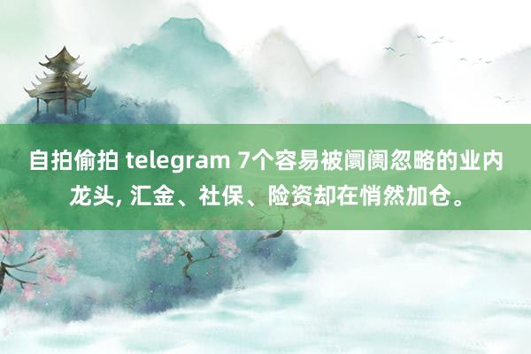 自拍偷拍 telegram 7个容易被阛阓忽略的业内龙头, 汇金、社保、险资却在悄然加仓。