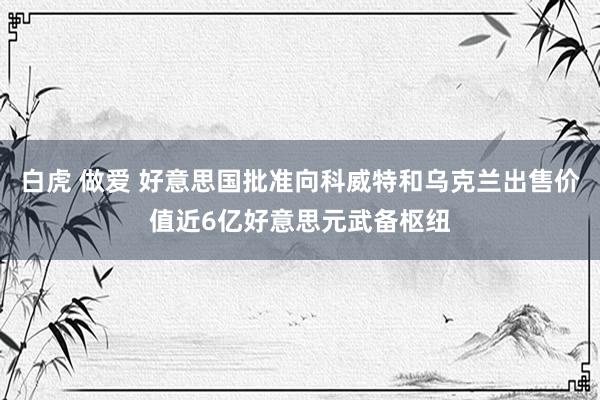 白虎 做爱 好意思国批准向科威特和乌克兰出售价值近6亿好意思元武备枢纽