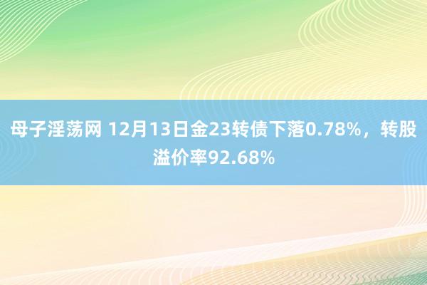 母子淫荡网 12月13日金23转债下落0.78%，转股溢价率92.68%