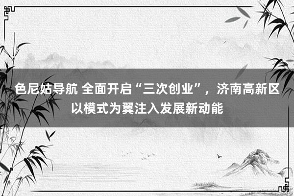 色尼姑导航 全面开启“三次创业”，济南高新区以模式为翼注入发展新动能