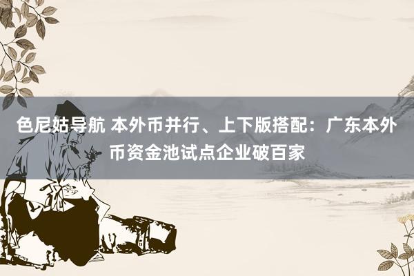 色尼姑导航 本外币并行、上下版搭配：广东本外币资金池试点企业破百家