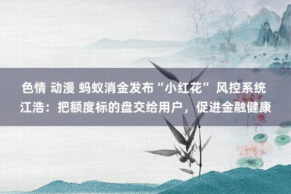 色情 动漫 蚂蚁消金发布“小红花” 风控系统 江浩：把额度标的盘交给用户，促进金融健康