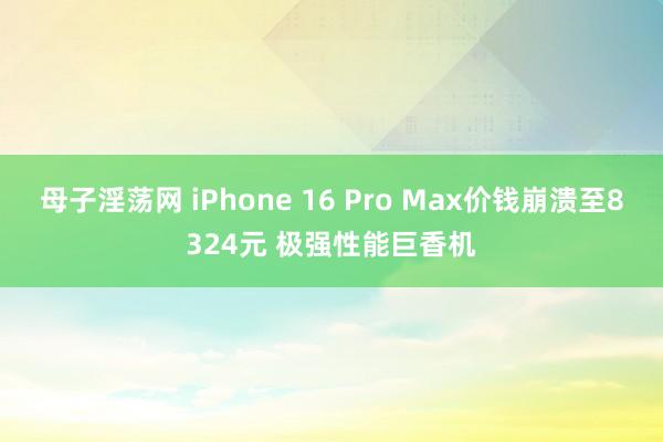 母子淫荡网 iPhone 16 Pro Max价钱崩溃至8324元 极强性能巨香机