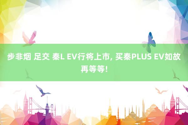 步非烟 足交 秦L EV行将上市, 买秦PLUS EV如故再等等!