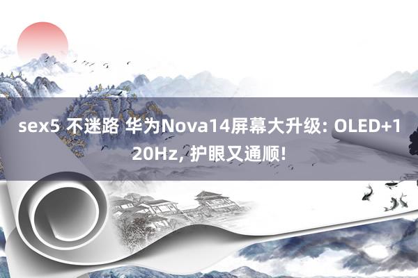 sex5 不迷路 华为Nova14屏幕大升级: OLED+120Hz， 护眼又通顺!